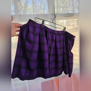 Hot Topic Purple and Black Plaid Skater Skirt